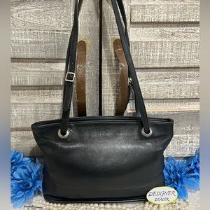 Authentic COACH Bucket Slim Vintage Black Leather Shoulder Bag 4243